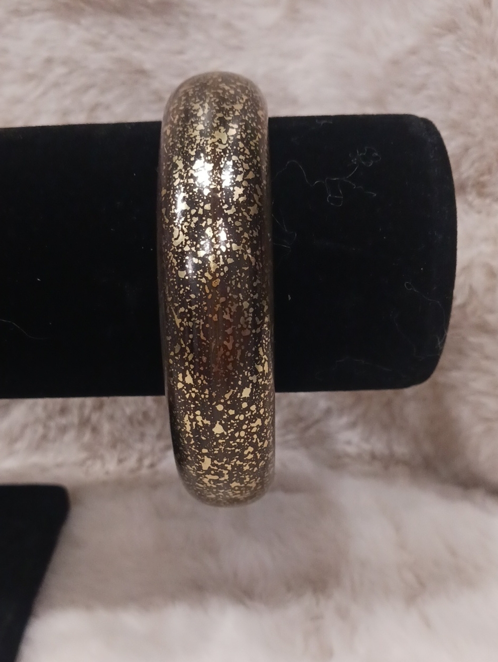 Gold Fleck Resin Bangle Bracelet - Women's Jewelry
